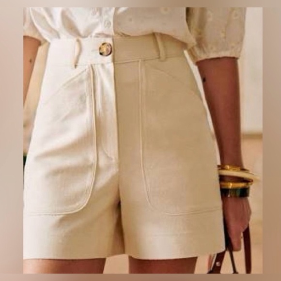 Sezane Pants - Sezane Alberello Ecru Shorts FR 42 Size 10  New